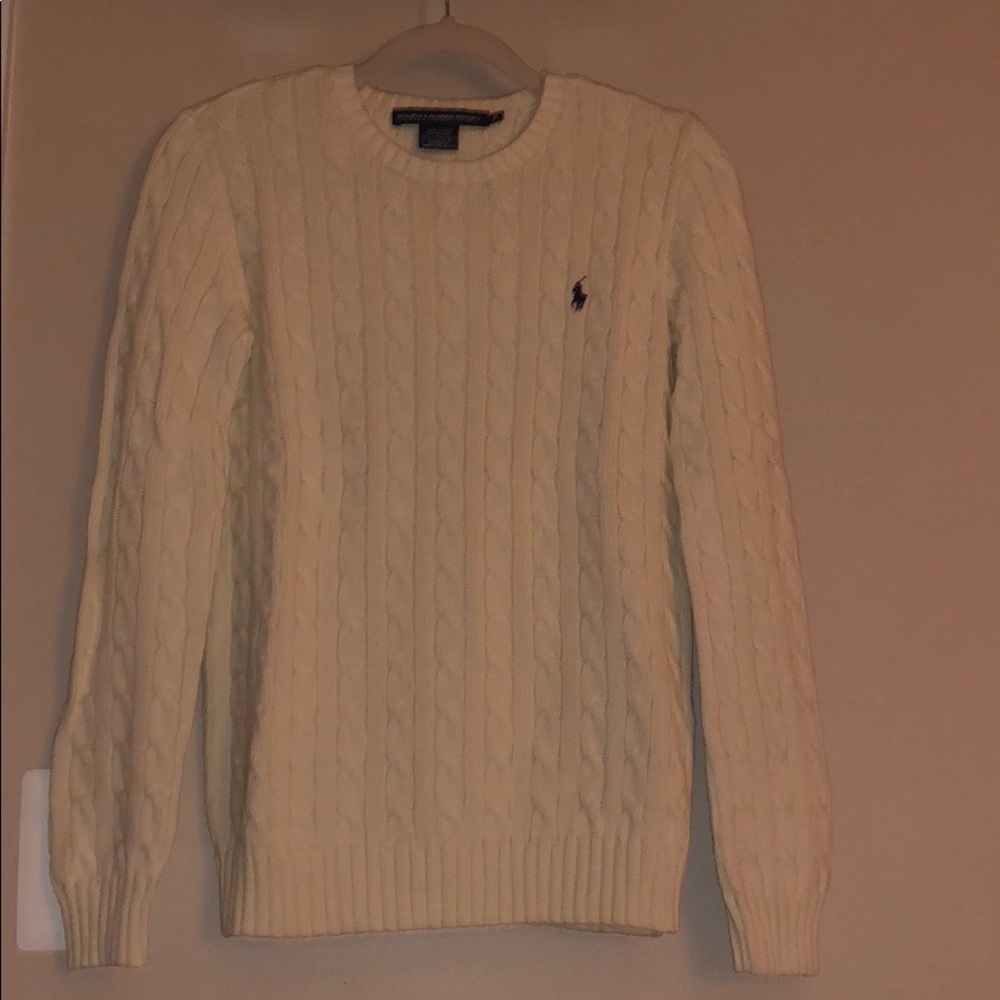Cream Ralph Lauren Sport Cable Knit Sweater